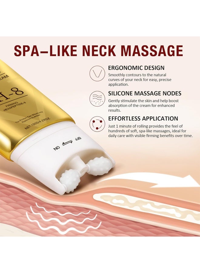 EELHOE AH8 Firming Lifting Neck Cream, Neck Firming Cream for Crepey Skin Body Care Comfort, Contains Hexapeptide, Moisturizing, Tightening Lotions Cosmetic Skin Repair for Women, Suitable for All Skin Types 120G - Image 5